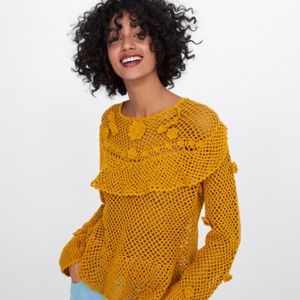 Zara Crochet Sweater NWT